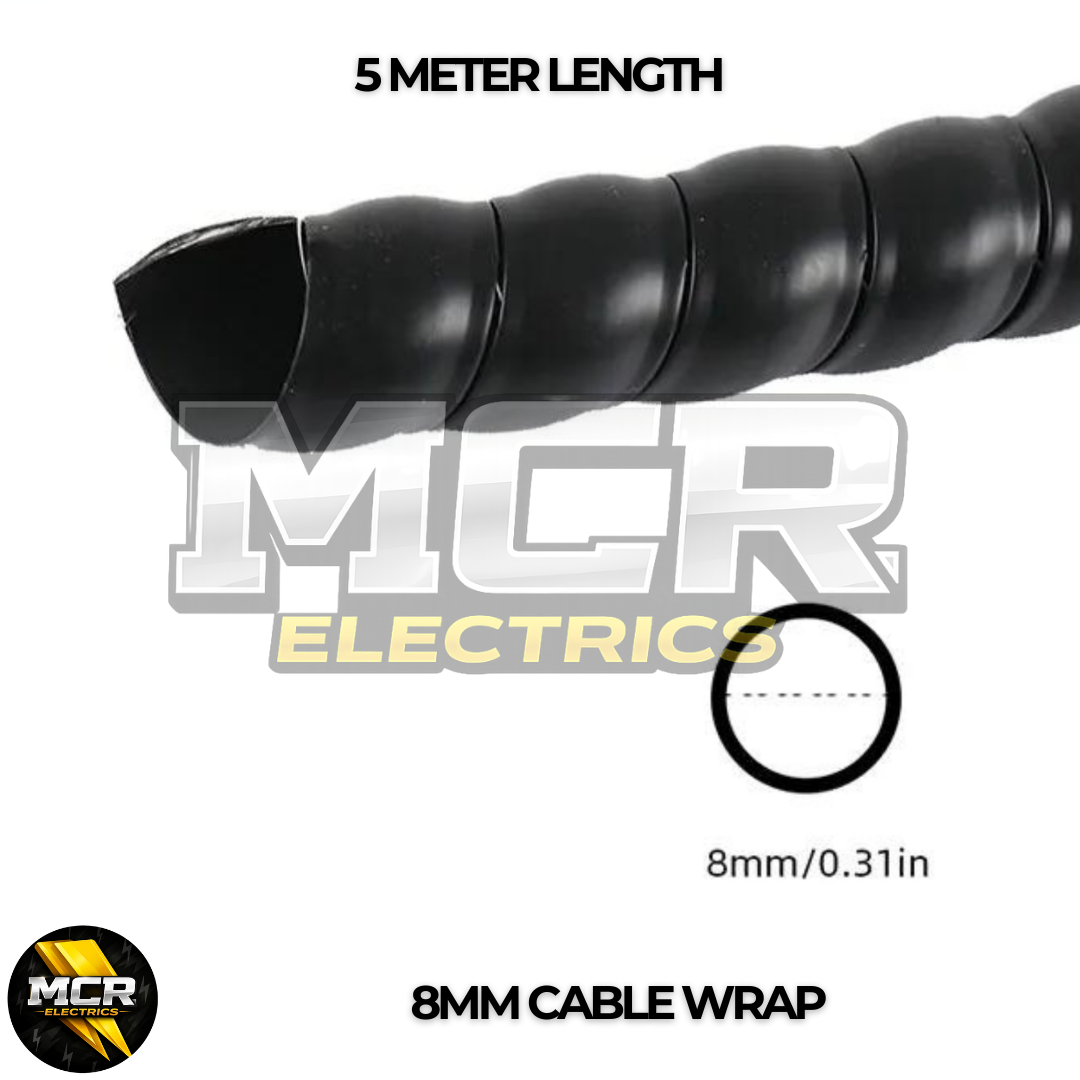 E Bike Spiral Cable Wrap Cable Tidy Management 6 to 15mm Cable 1 Meter Lengths