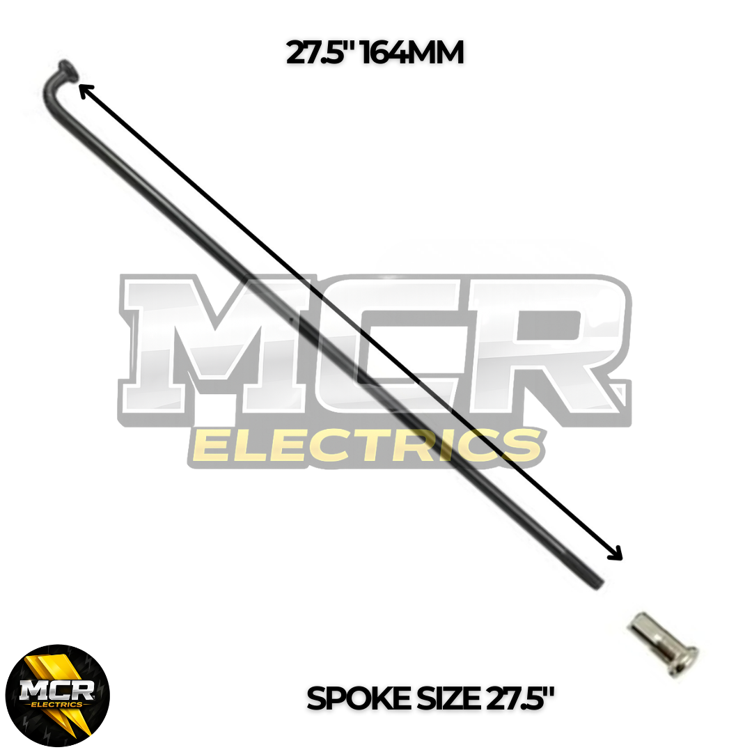 2.6mm 12G Spokes & Nipples Front Rear E Bike Wheel Motor All Rim Types Black 6 Pack