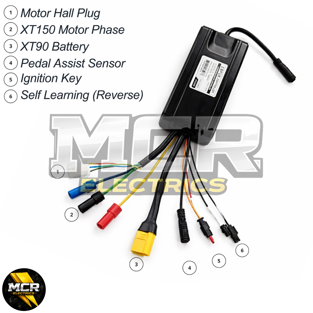 2000W E-Bike Conversion Kit Rear Wheel 50A Controller UKC1 Display 48V 52V Battery Cassette