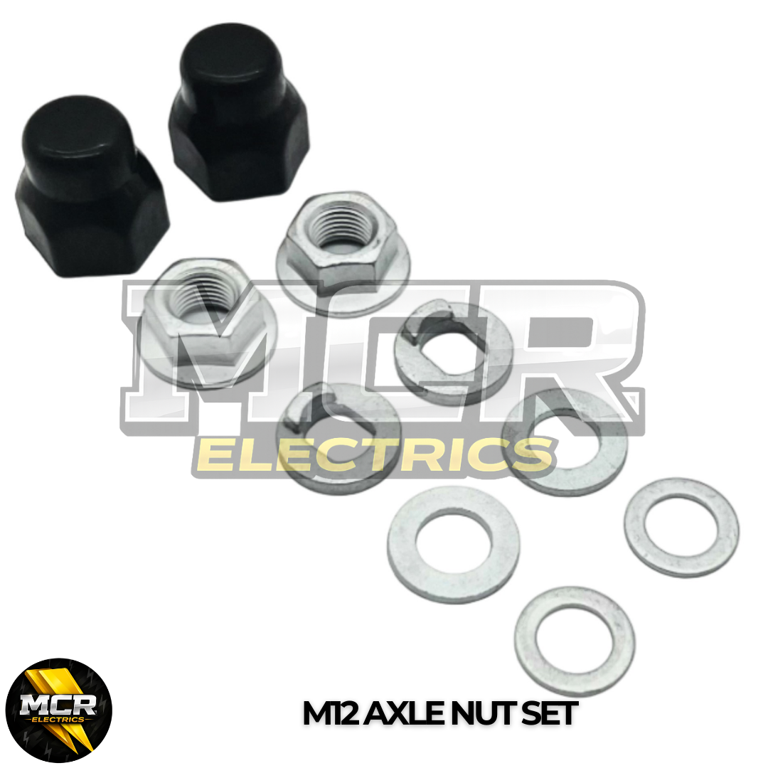 E Bike Hub Motor Axle M12 Lock Flange Nut Washer Spacer Nut Cover Hall Kits Set