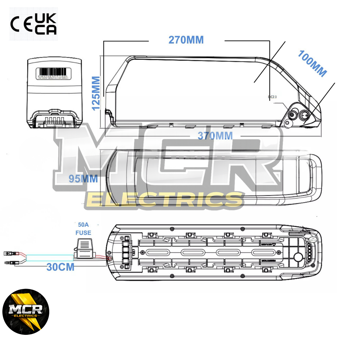 2000W E-Bike Conversion Kit Rear Wheel 50A Controller UKC1 Display 48V 52V Battery Cassette