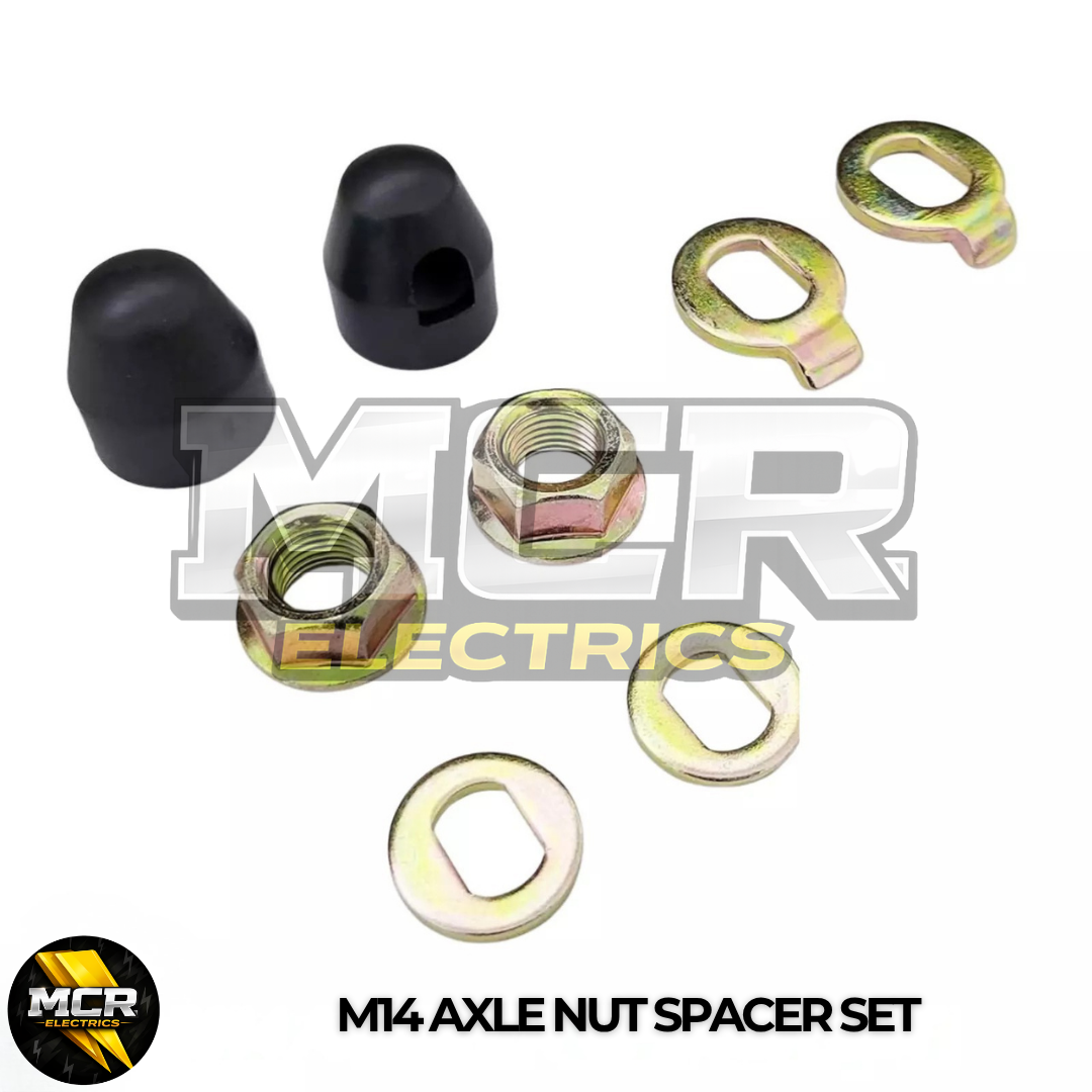 E Bike Hub Motor Axle M14 Lock Flange Nut Washer Spacer Nut Cover Hall Kits Set