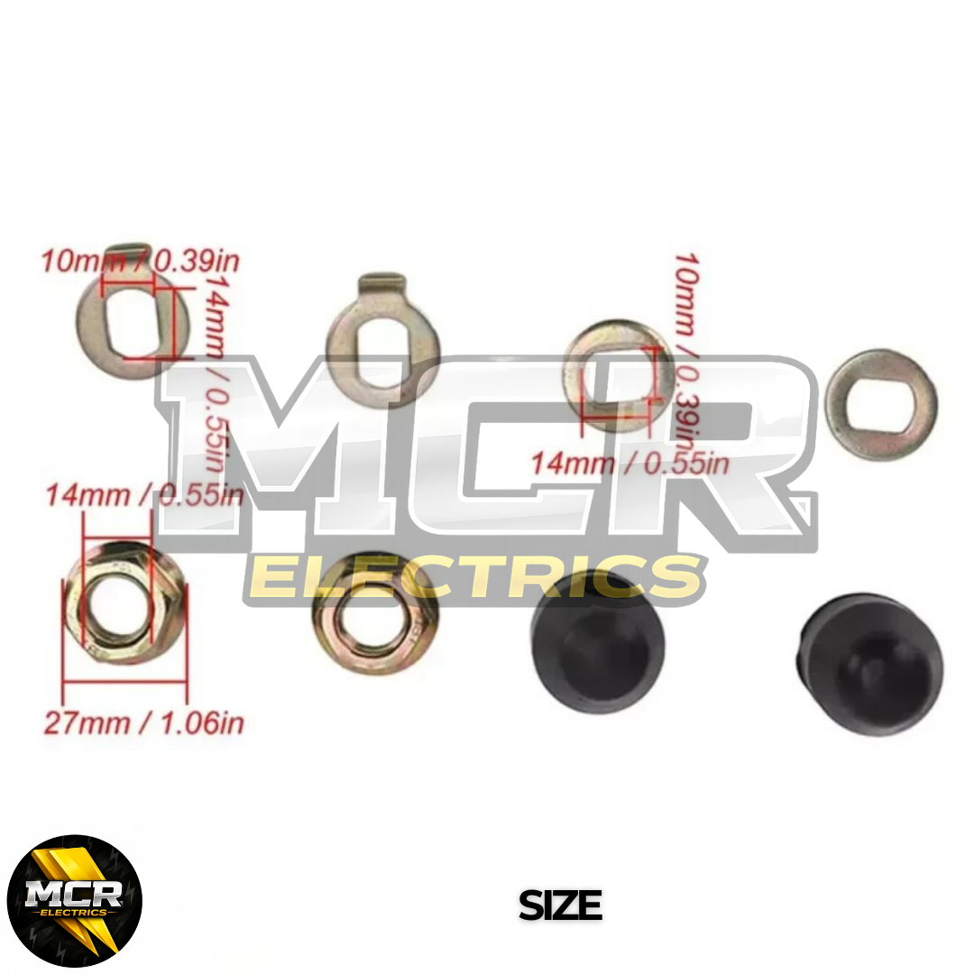 E Bike Hub Motor Axle M14 Lock Flange Nut Washer Spacer Nut Cover Hall Kits Set