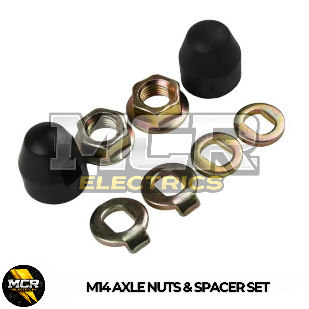 E Bike Hub Motor Axle M14 Lock Flange Nut Washer Spacer Nut Cover Hall Kits Set