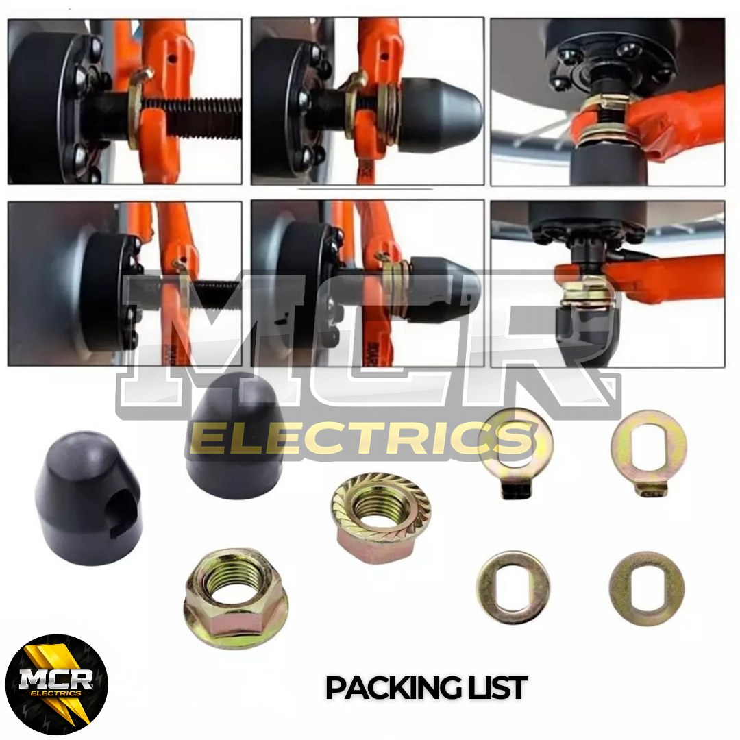 E Bike Hub Motor Axle M14 Lock Flange Nut Washer Spacer Nut Cover Hall Kits Set