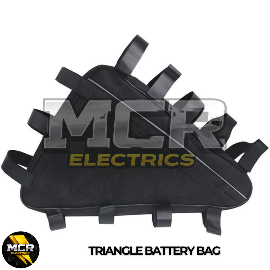 E-Bike Triangle Battery Storage Bag 36V 48V 52V 60V 72V Small Medium Large Water Resistant High Quality Oxford Cloth