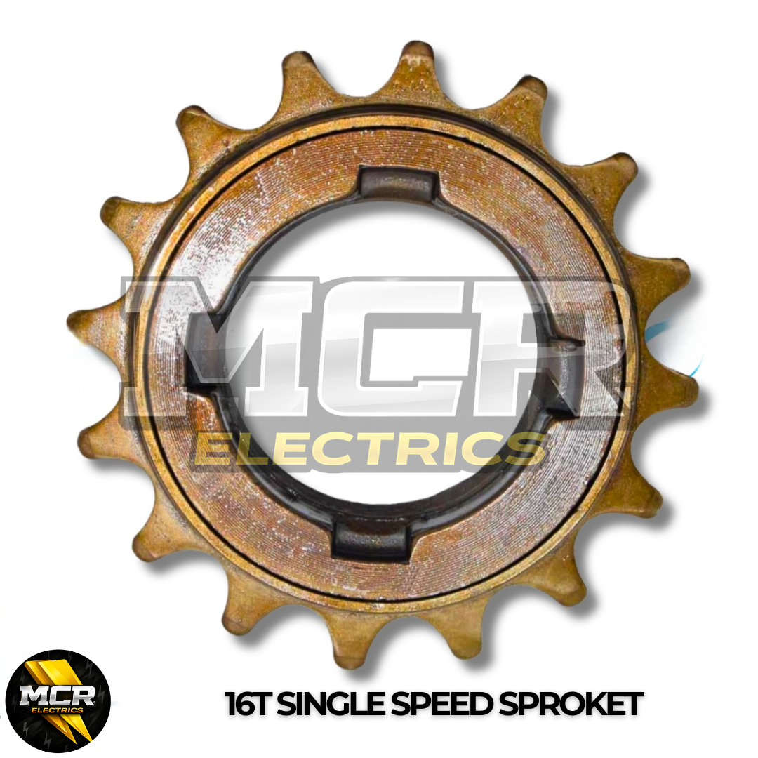 16T Single Speed Freewheel, Suits Shimano ATX, E Bike Hub Motor 250W-1000W-1500W-2000W-3000W-5000W