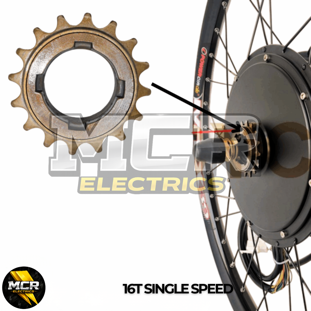 16T Single Speed Freewheel, Suits Shimano ATX, E Bike Hub Motor 250W-1000W-1500W-2000W-3000W-5000W