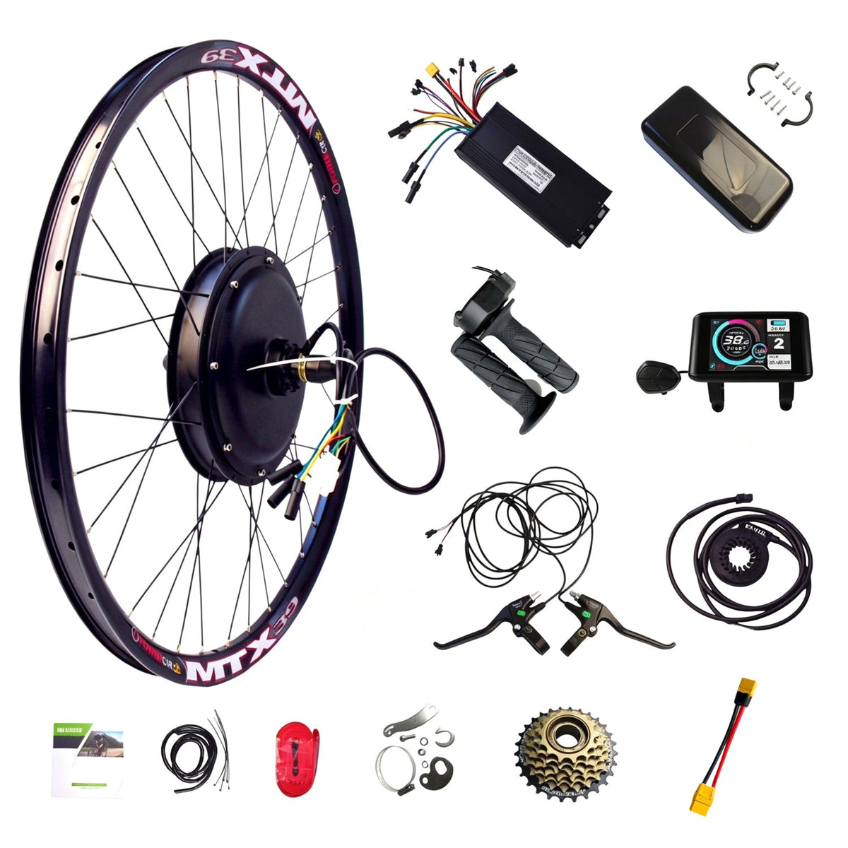 Original 2000W MTX39 kit component layout with Sur-Ron style throttle