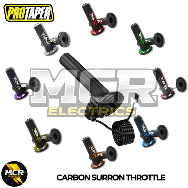 Carbon SurRon E Bike Full Twist Throttle Grips All Colours 3 Pin SM JST Plug