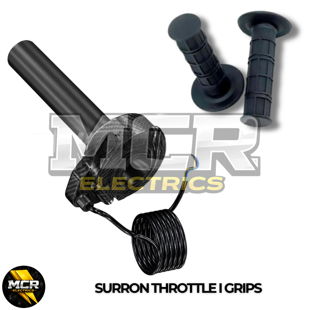 Carbon SurRon Throttle Twist Grips Waffle Grip All Colours 3 Pin SM JST Plug UK