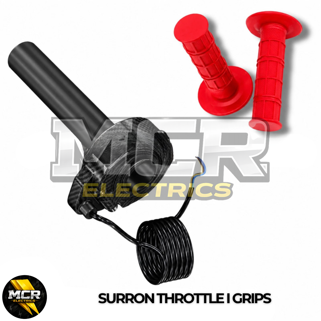 Carbon SurRon Throttle Twist Grips Waffle Grip All Colours 3 Pin SM JST Plug UK
