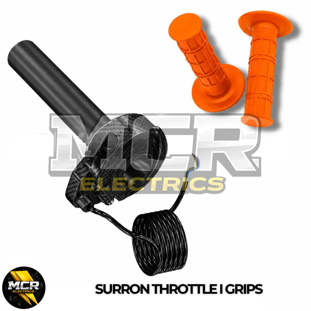 Carbon SurRon Throttle Twist Grips Waffle Grip All Colours 3 Pin SM JST Plug UK