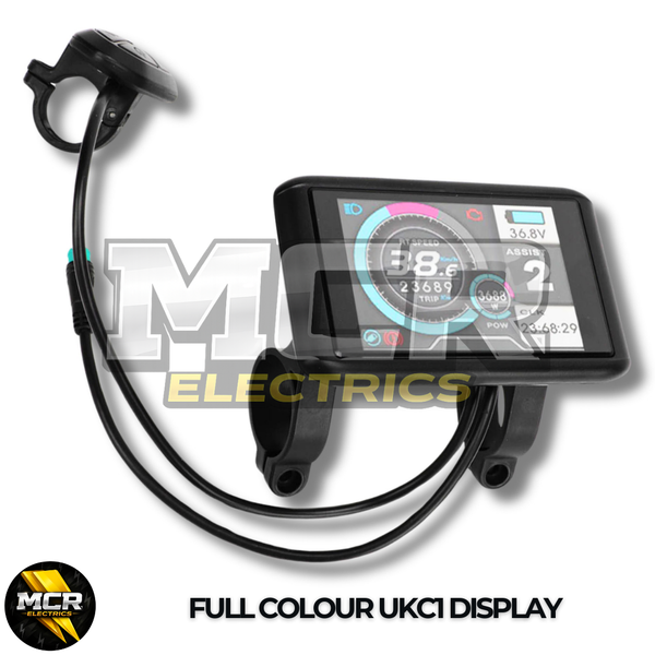 UKC1 E-Bike Full Colour LCD Display 36V 48V 52V 60V 72V Mode Sinewave Squarewave