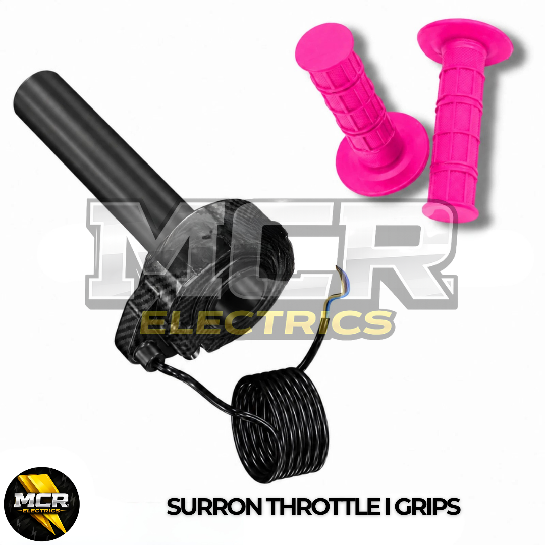Carbon SurRon Throttle Twist Grips Waffle Grip All Colours 3 Pin SM JST Plug UK