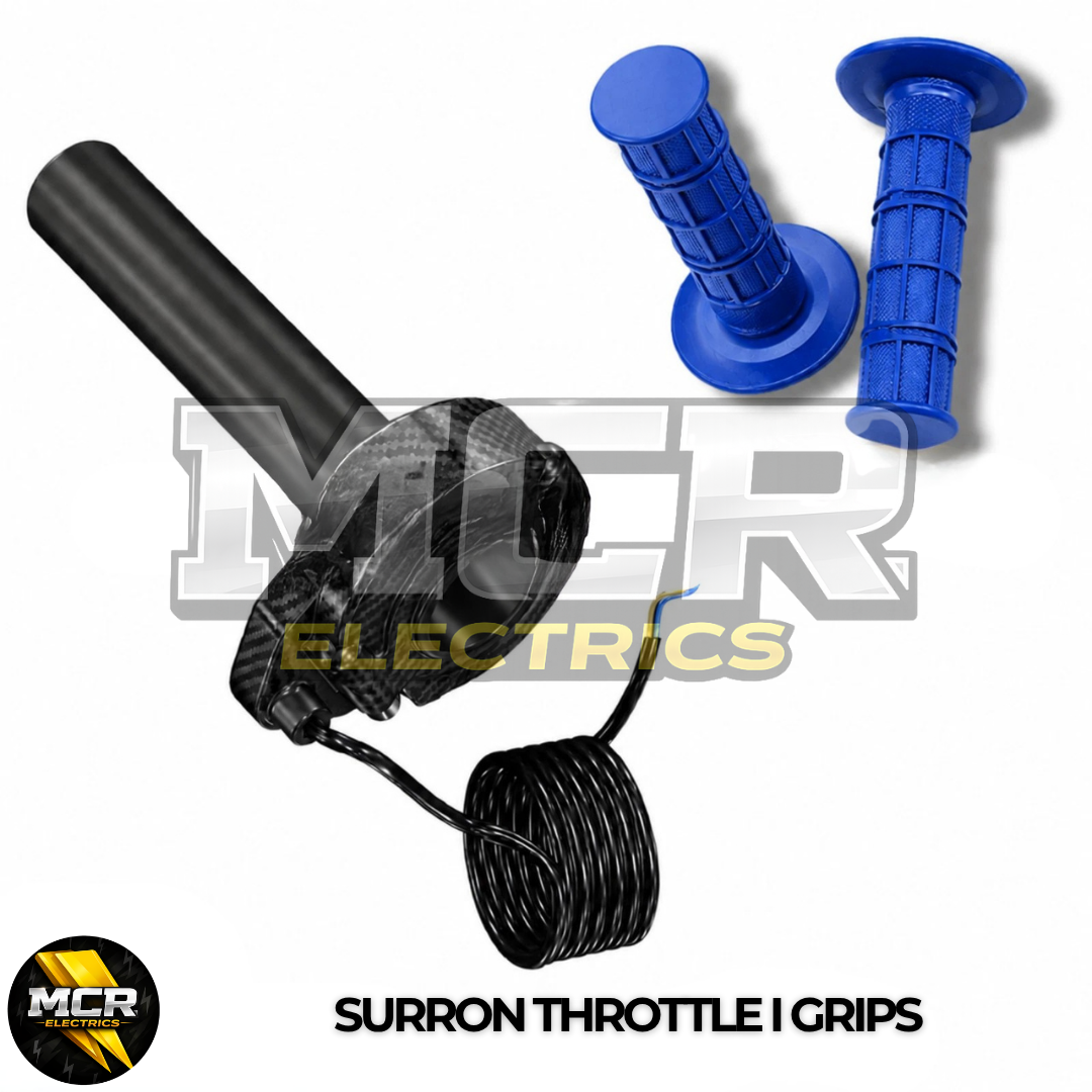 Carbon SurRon Throttle Twist Grips Waffle Grip All Colours 3 Pin SM JST Plug UK