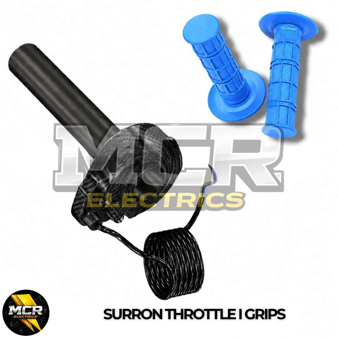 Carbon SurRon Throttle Twist Grips Waffle Grip All Colours 3 Pin SM JST Plug UK