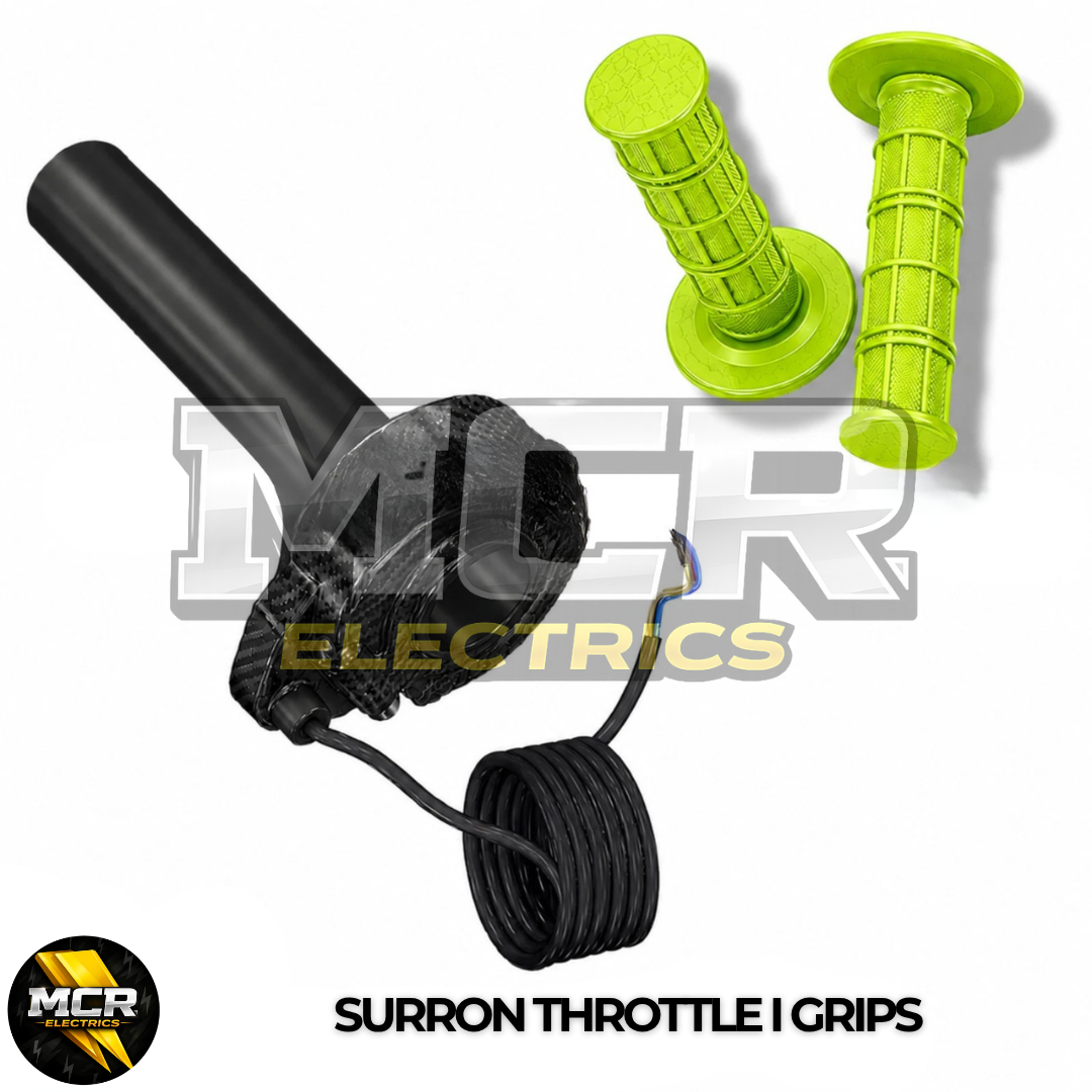 Carbon SurRon Throttle Twist Grips Waffle Grip All Colours 3 Pin SM JST Plug UK
