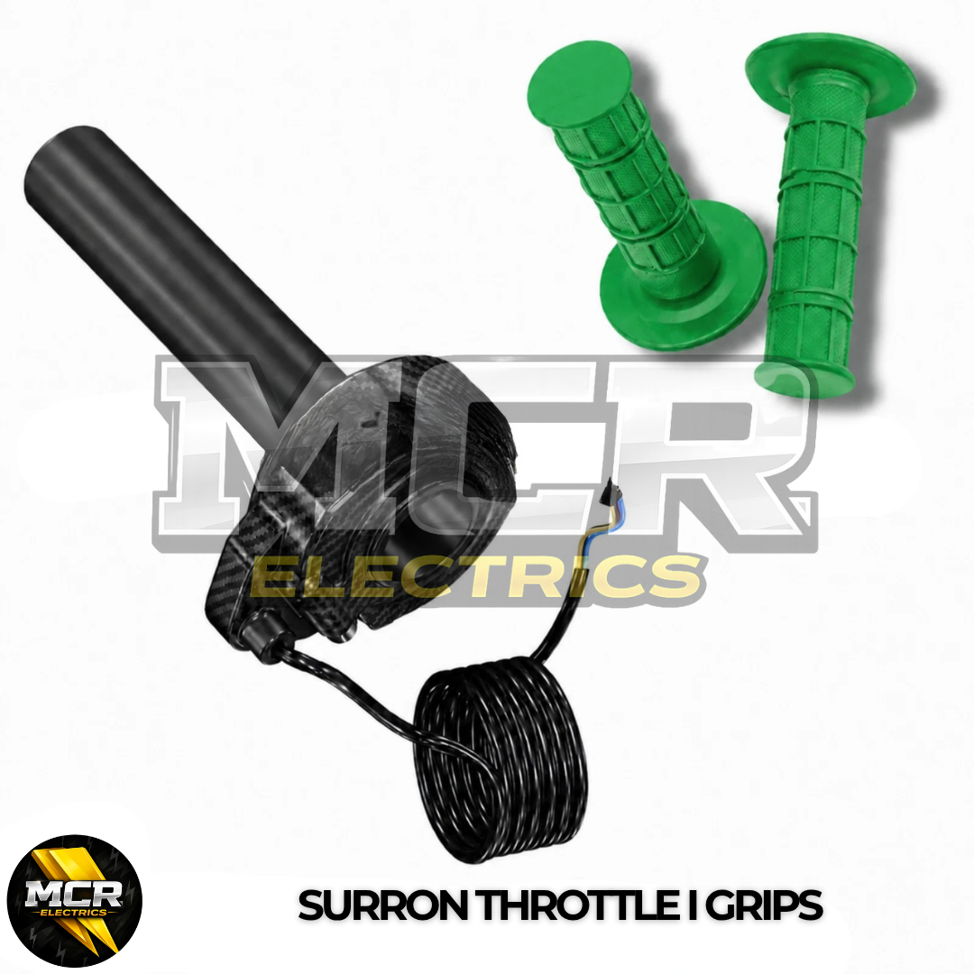 Carbon SurRon Throttle Twist Grips Waffle Grip All Colours 3 Pin SM JST Plug UK