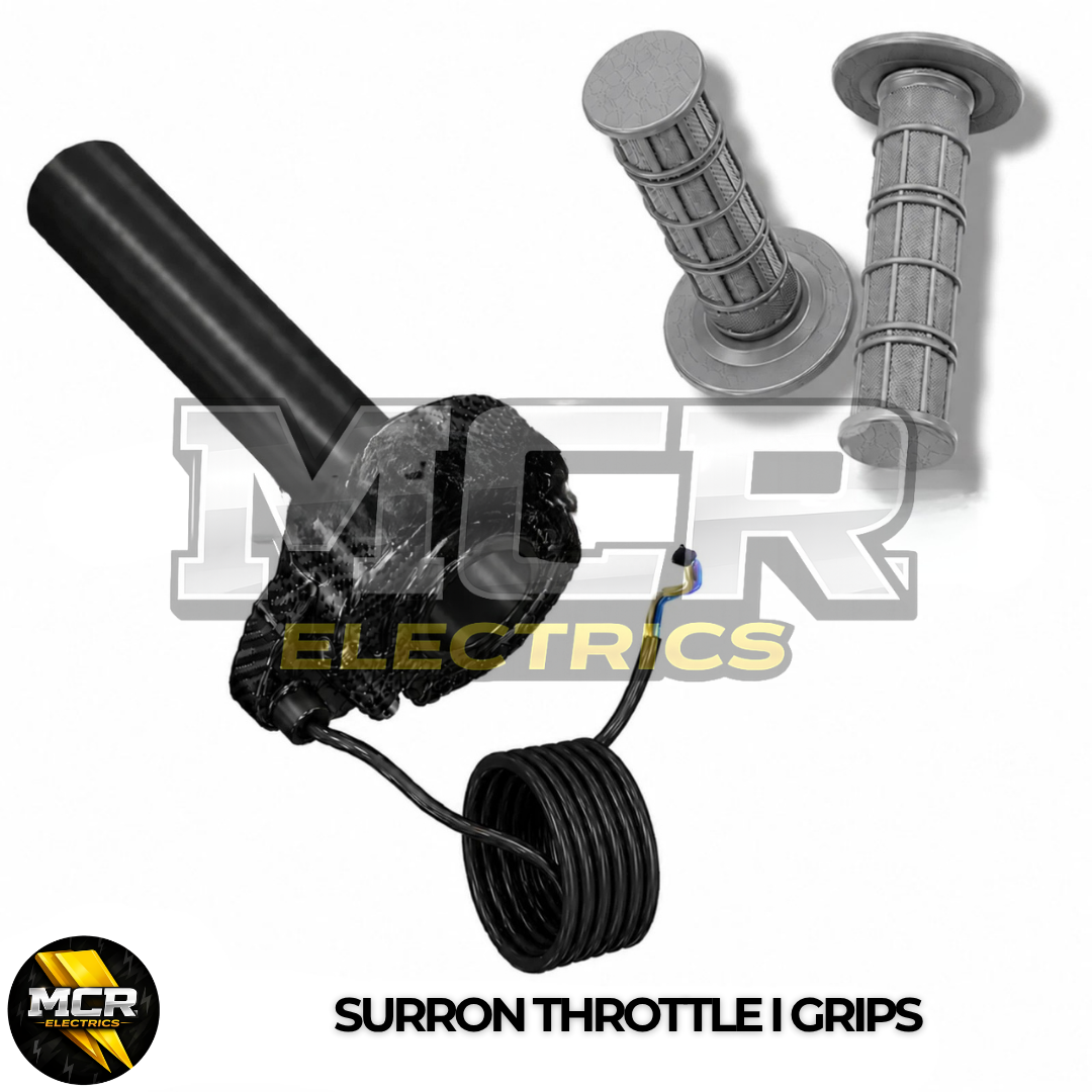 Carbon SurRon Throttle Twist Grips Waffle Grip All Colours 3 Pin SM JST Plug UK