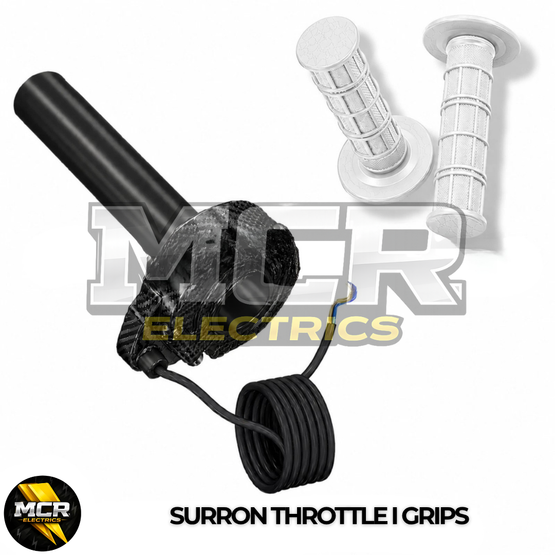 Carbon SurRon Throttle Twist Grips Waffle Grip All Colours 3 Pin SM JST Plug UK