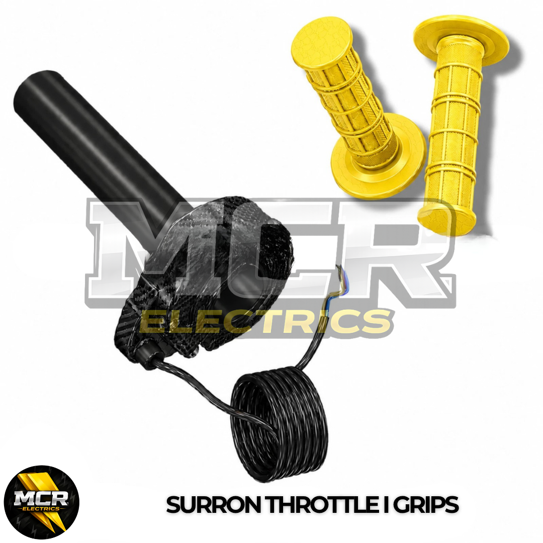 Carbon SurRon Throttle Twist Grips Waffle Grip All Colours 3 Pin SM JST Plug UK