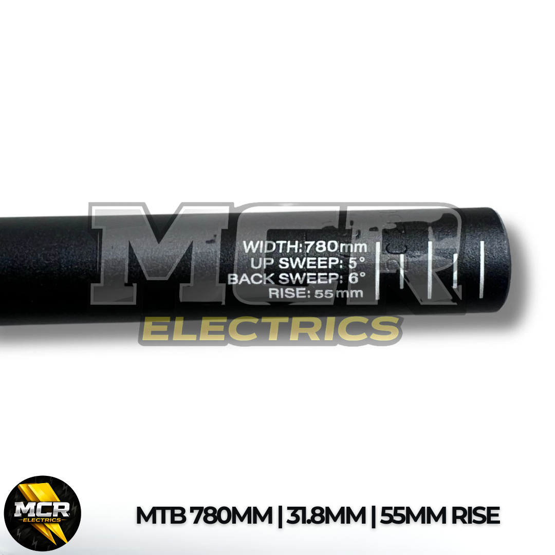 High Rise Handlebar 780mm Wide 55mm Rise 31.8mm Stem E-Bike Surron Talaria Bars