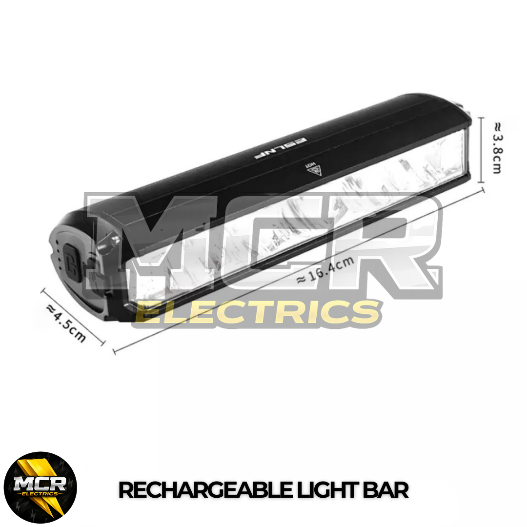 Light Bar Bike Headlight Front Light Ultra-Bright LED 1800 Lumens USB Bicycle