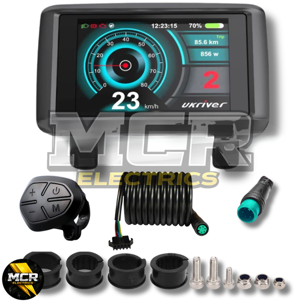 UKC1+ E Bike Full Colour OMD LCD Display 36V 48V 52V 60V 72V Mode Sinewave Squarewave