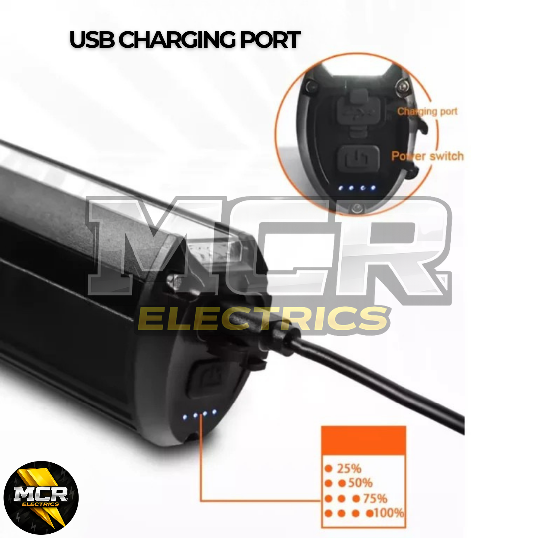 Light Bar Bike Headlight Front Light Ultra-Bright LED 1800 Lumens USB Bicycle