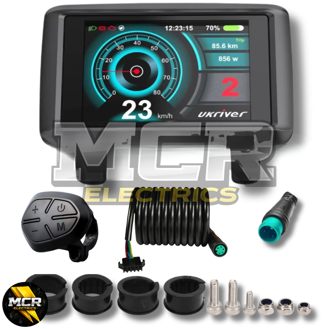 UKC1+ E Bike Full Colour OMD LCD Display 36V 48V 52V 60V 72V Mode Sinewave Squarewave