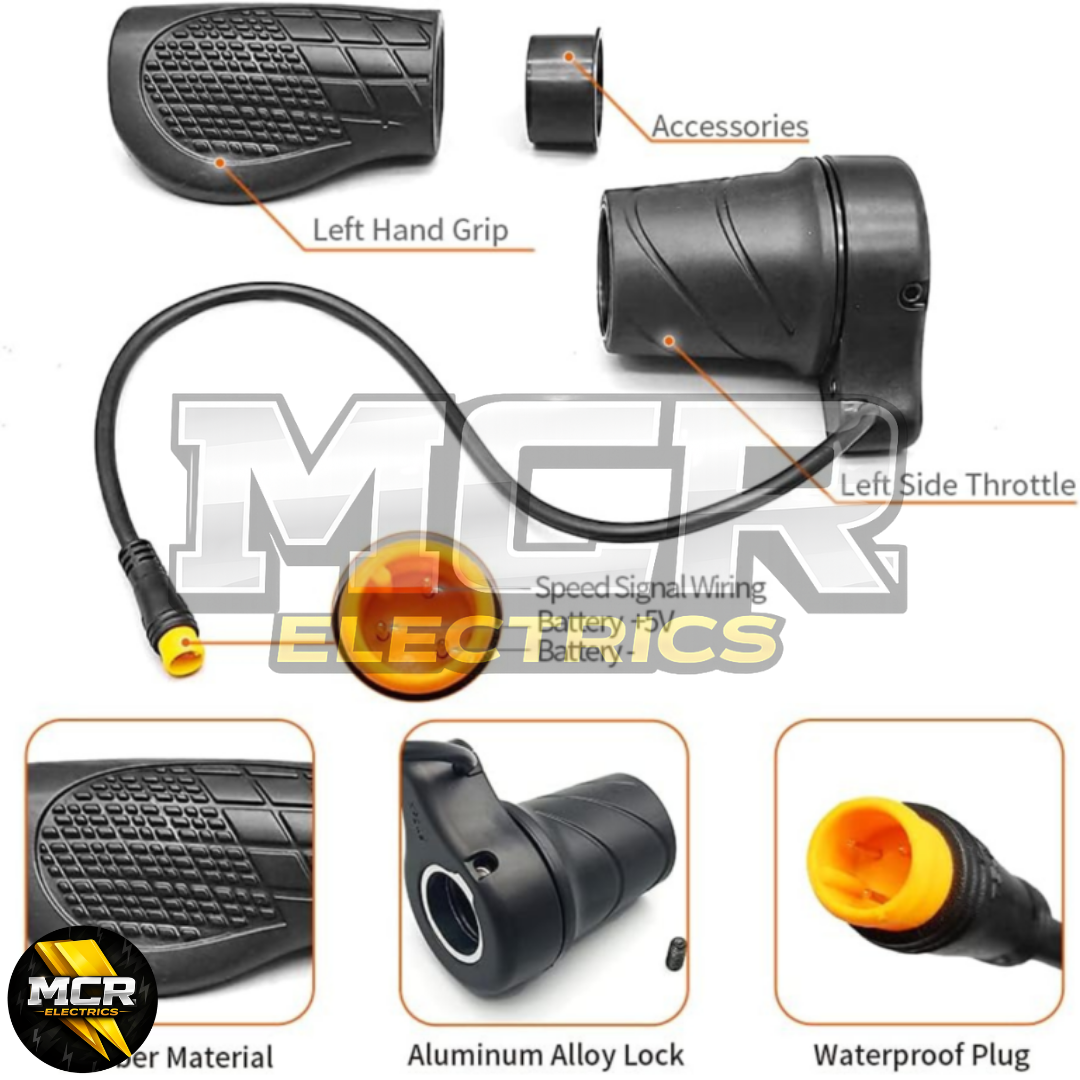 Half Twist Throttle Electric Ebike Right Hand 3 Pin E Bike Grip Twist Throttle