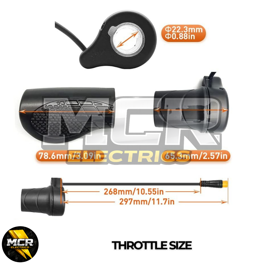 Half Twist Throttle Electric Ebike Right Hand 3 Pin E Bike Grip Twist Throttle