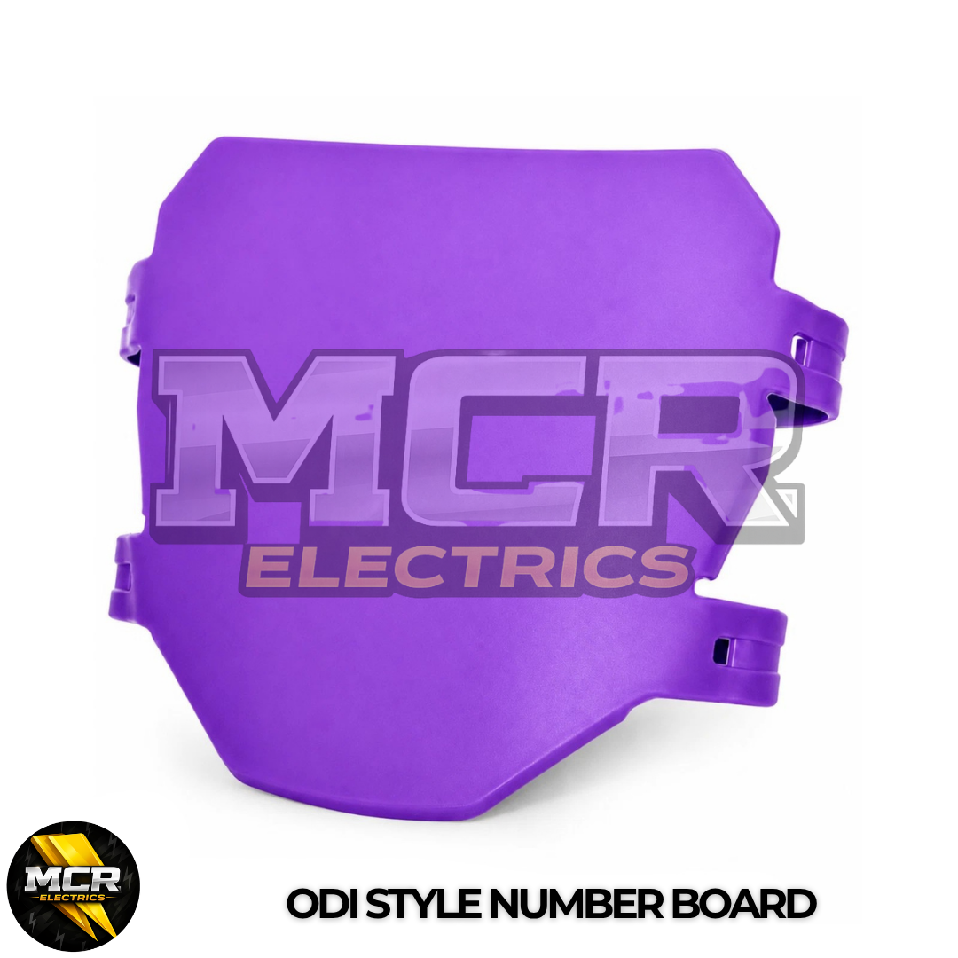 ODI Style Purple Number Board MTB EBike Surron Talaria KKE Fox 35 40 Universal