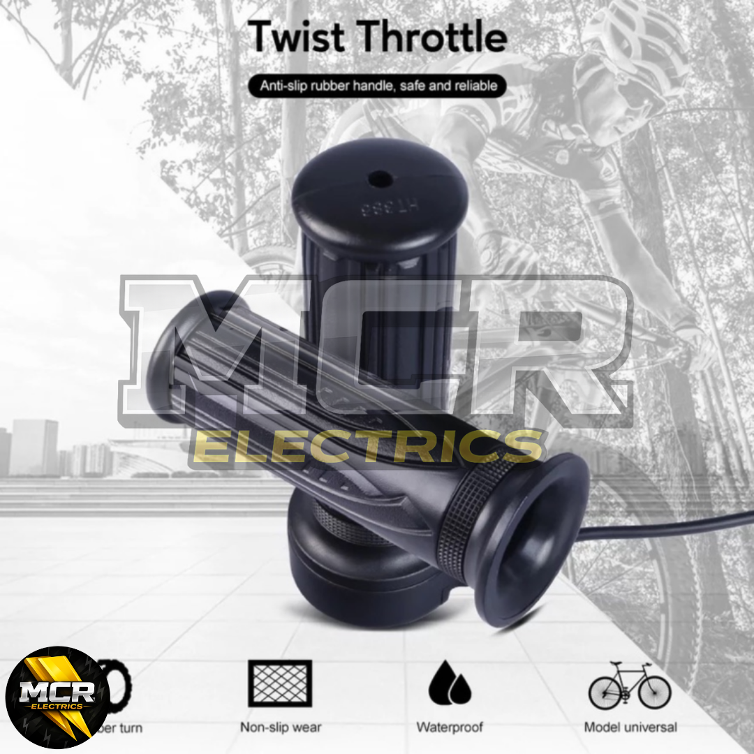 Full Twist Throttle Electric E-Bike Right Hand 3 Pin E Bike Grip Twist Throttle