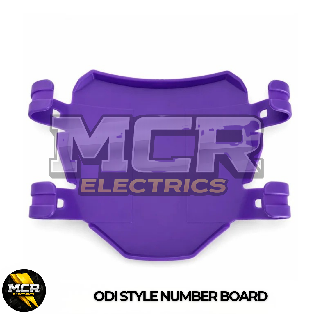 ODI Style Purple Number Board MTB EBike Surron Talaria KKE Fox 35 40 Universal