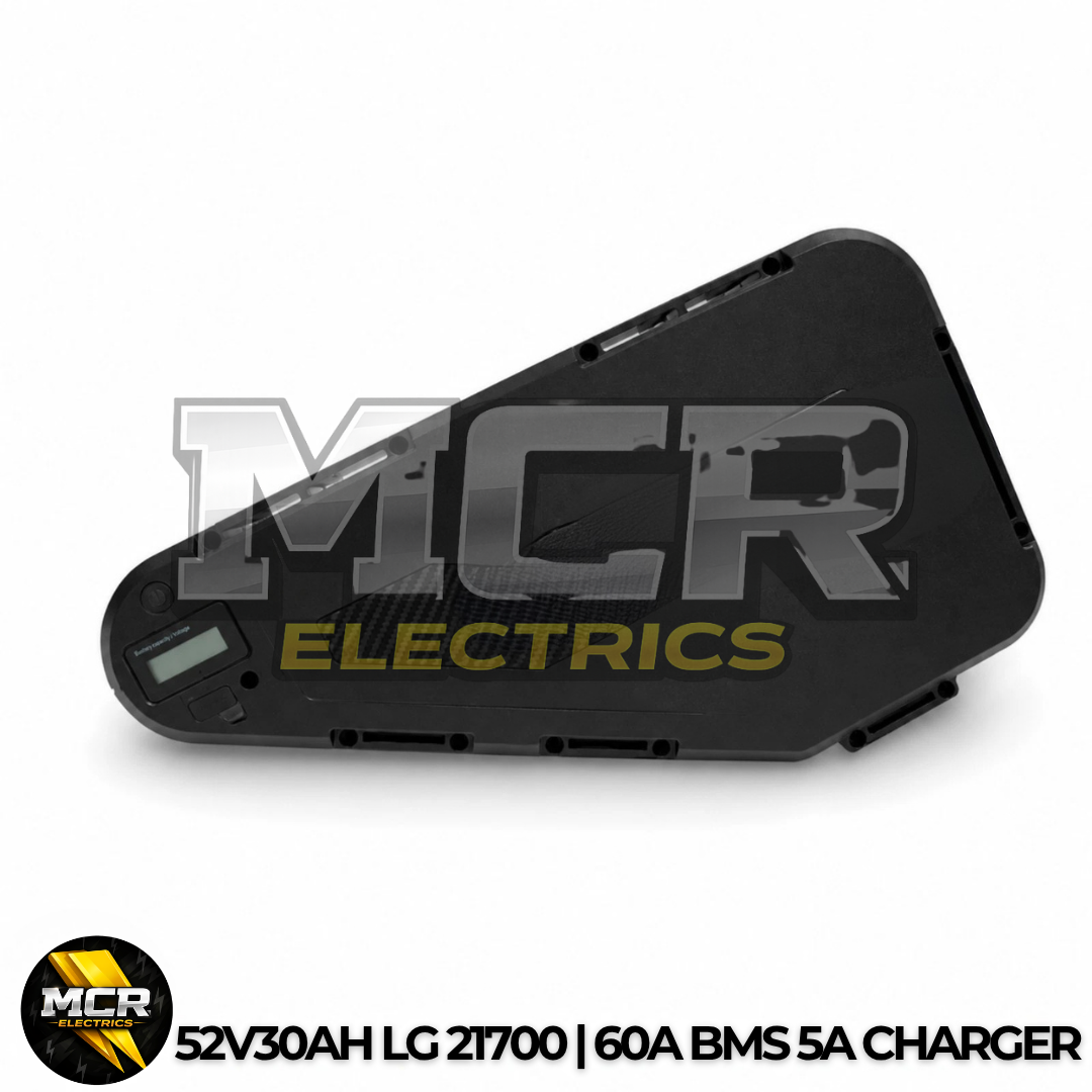 52V Triangle Lithium Electric Bike Battery 30Ah LG MLT Cells 250W-3000W UKCA