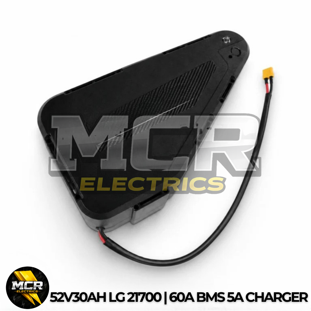 52V Triangle Lithium Electric Bike Battery 30Ah LG MLT Cells 250W-3000W UKCA