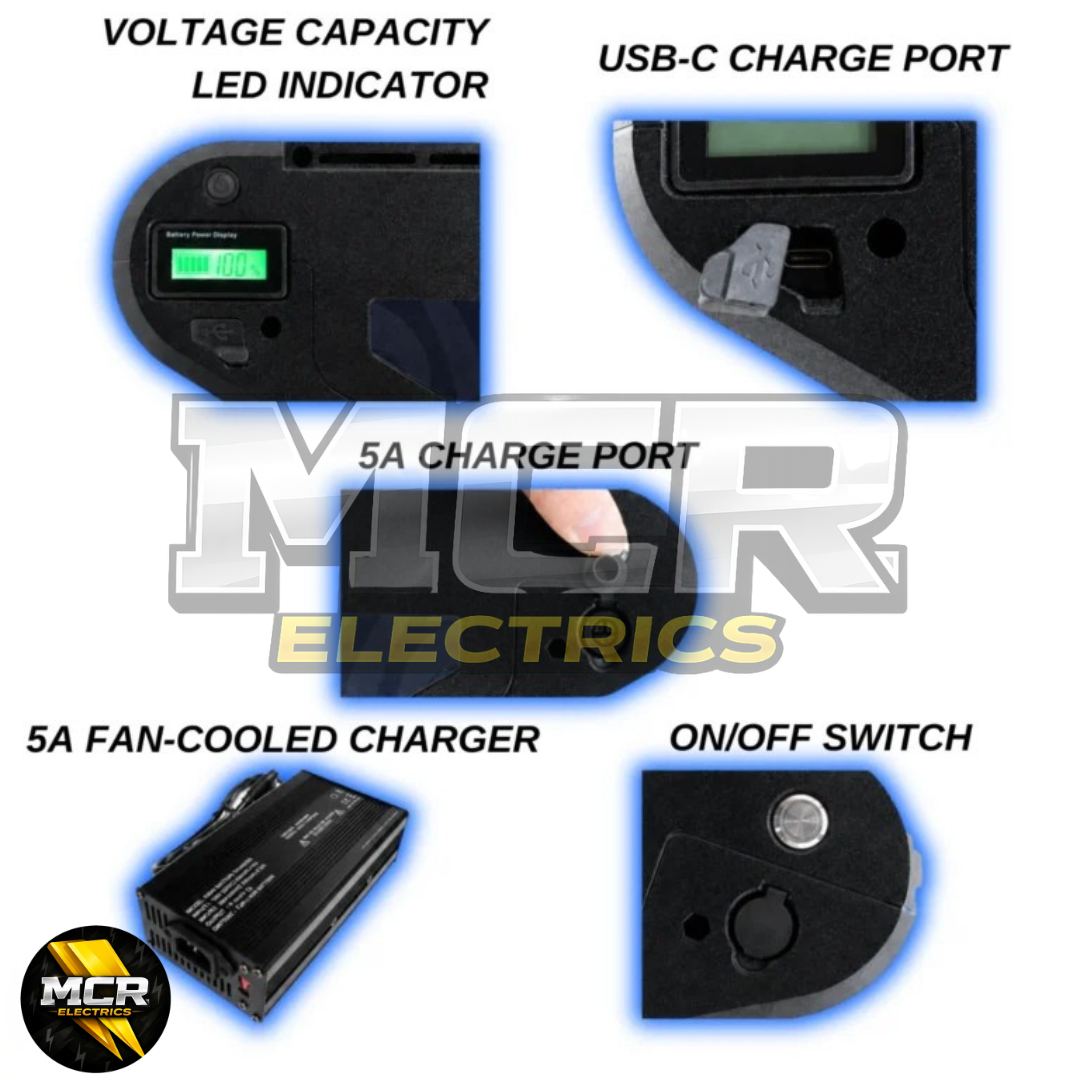 52V Triangle Lithium Electric Bike Battery 30Ah LG MLT Cells 250W-3000W UKCA