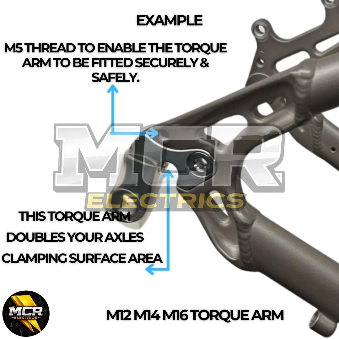 E-Bike Torque Arm Set Fit Rear Motor M12 M14 M16 Axle UK Universal High Strength Carrera, Trek, Voodoo, Boardman.