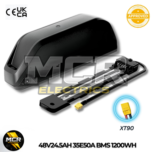 48V 24.5AH E Bike Battery 50A BMS Poly 9 Grade A 18650 3500mah Cells 250W-2000W