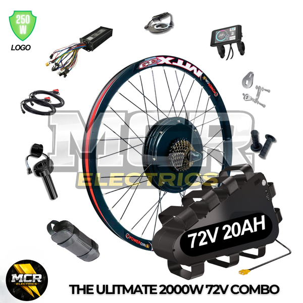 The Ultimate 2000W 45A 72V 20AH 60A Rear Wheel EBike Conversion Kit Original MTX39 Rim High Torque Motor