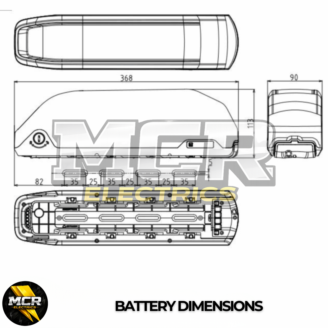 48V 14Ah Hailong E-Bike Battery Samsung 18650 Downtube Poly 6 XT60 UK Charger Samsung Grade A 18650 Cells