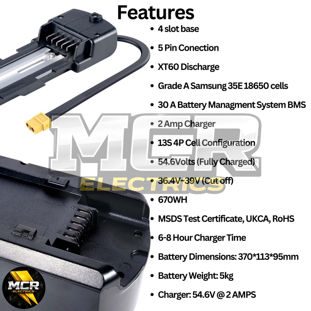 48V 14Ah Hailong E-Bike Battery Samsung 18650 Downtube Poly 6 XT60 UK Charger Samsung Grade A 18650 Cells