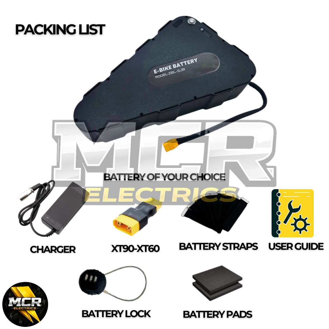 48V 30AH Lithium E-Bike battery 50A BMS Samsung 50GB 21700 0-2400W Triangle E-Bike Battery High Quality