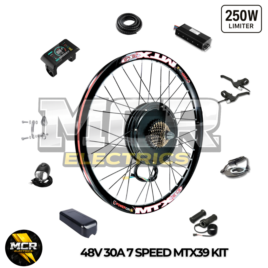 48V 1000W Electric Bike Conversion Kit – Rear Wheel + 19Ah LG Battery 1000WH | 7-Speed E-Bike Upgrade 26″ 27.5″ 29″