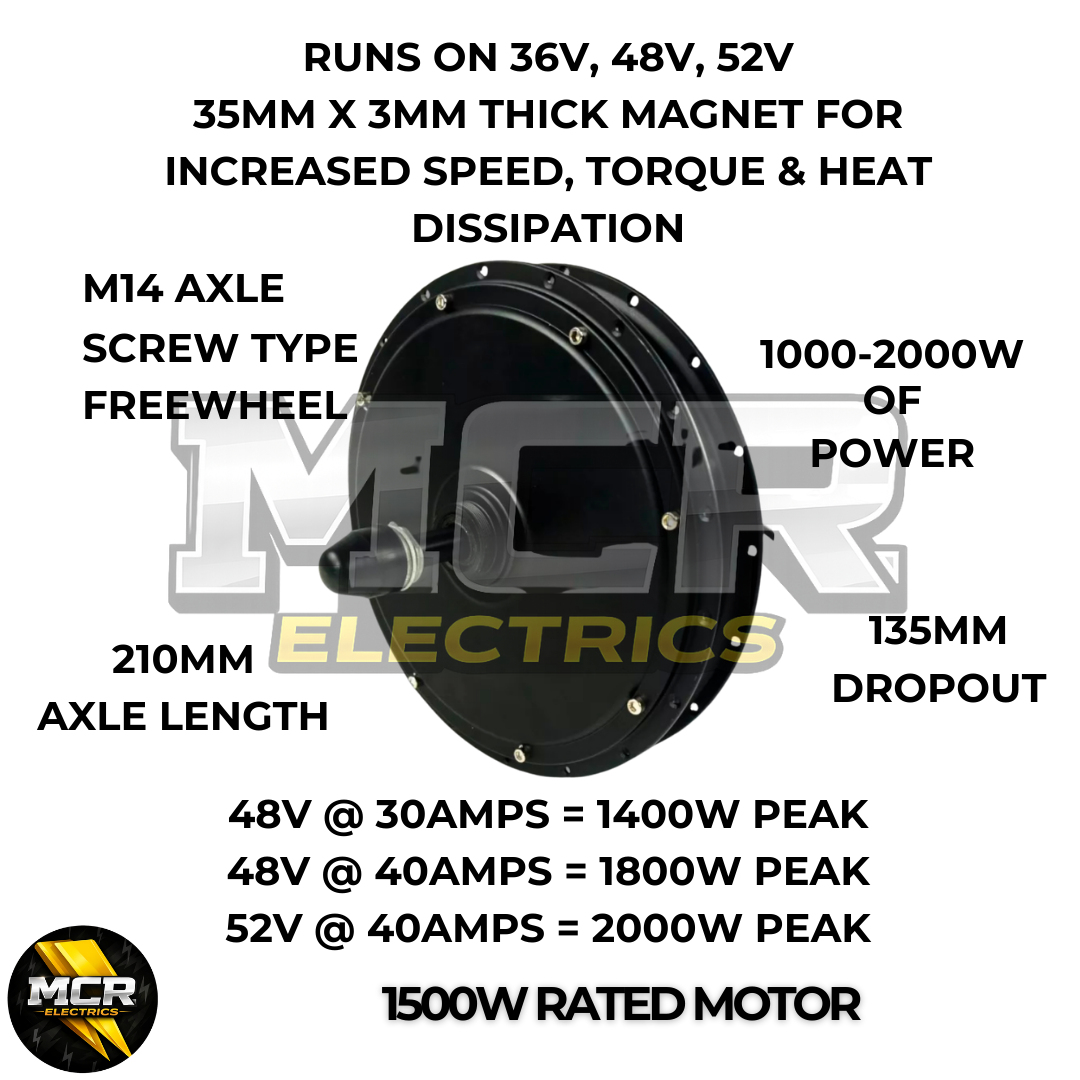 1500W E-Bike Conversion Kit Samsung 48V 20AH Battery SW900 Display Original MTX39 Rim Rear Wheel 7 Speed