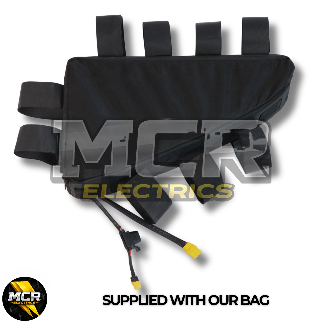 72V 30AH Aluminum Triangle Case Bag Lithium E-Bike Battery 3000W 80A BMS Big Capacity Samsung 50S