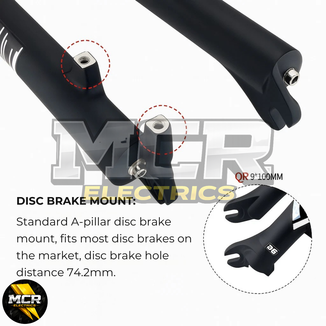 MTB Triple Clamp AIR Coil Forks E-Bike 180MM Travel 100MM QR Axle Quality 29″