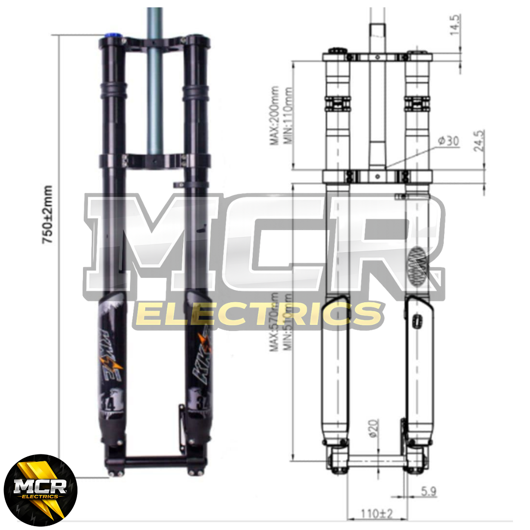 KKE Front Suspension Forks 26 27.5 29 Inch MTB Sur-ron Stealth Bomber Bike Forks